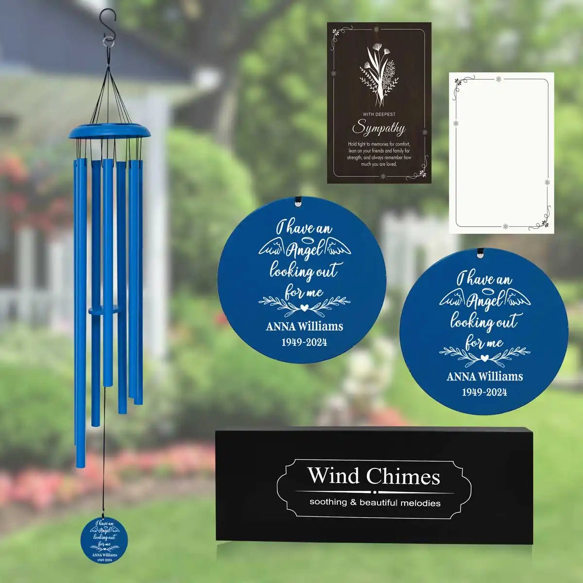 Memorial Wind Chime MWC126 dark blue