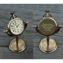 Personalized Anniversary Brass Desk Clock BDC62