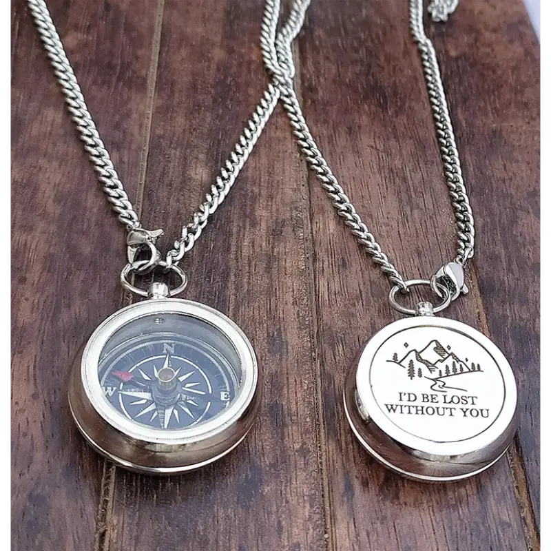 Personalized Engraved Compass Necklace CN105