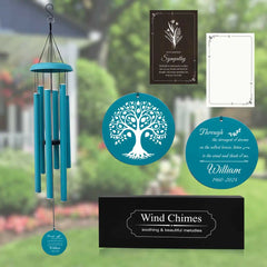 Personalized Memorial Wind Chime  blue