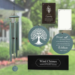 Personalized Memorial Wind Chime Turkish green