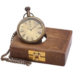 Reloj de bolsillo personalizado con caja de madera personalizada PWW25