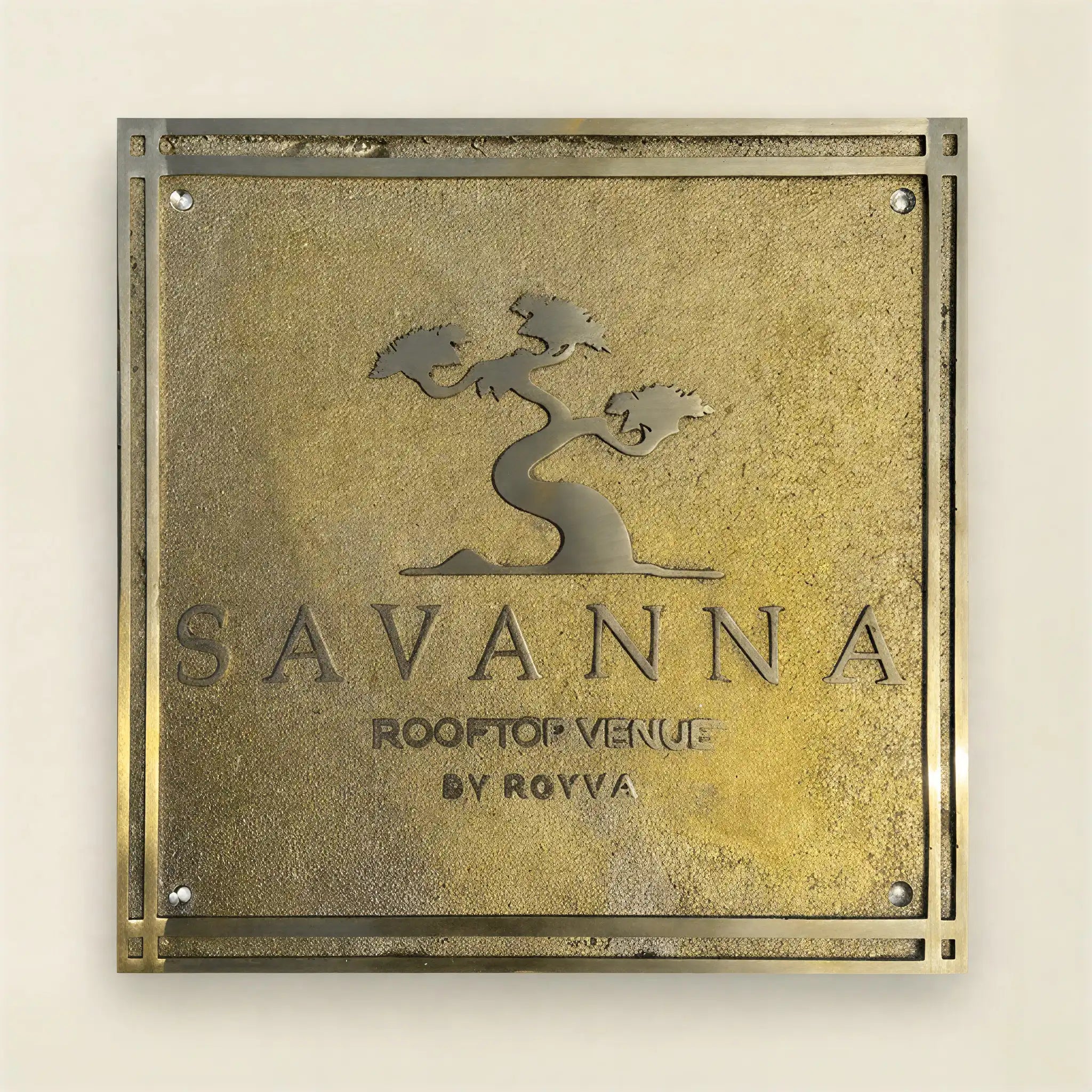 Custom Engraved Brass Plaque Front View