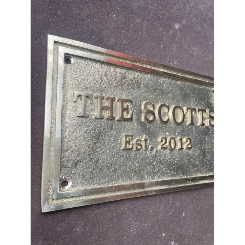 Silver-Coated Brass Door Name Plate