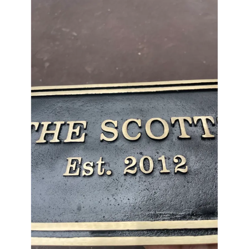 High Contrast Black Brass Engraved Plate
