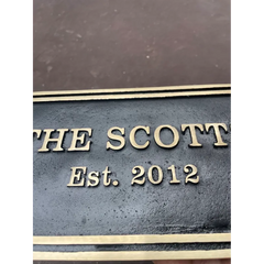 High Contrast Black Brass Engraved Plate