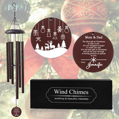 Personalized Christmas Wind Chime Gift for Mom Dad CWC64