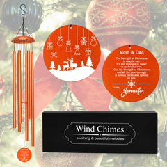 Personalized Christmas Wind Chime Gift for Mom Dad CWC64