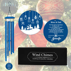 Personalized Christmas Wind Chime Gift for Mom Dad CWC64