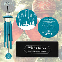 Personalized Christmas Wind Chime Gift for Mom Dad CWC64