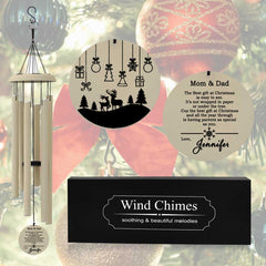 Personalized Christmas Wind Chime Gift for Mom Dad CWC64