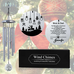 Personalized Christmas Wind Chime Gift for Mom Dad CWC64