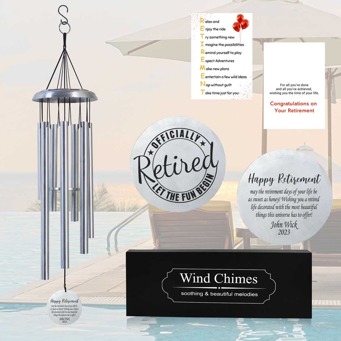 Personalized Retirement Wind Chimes 36'',tree Of Life Wind Chime,custom