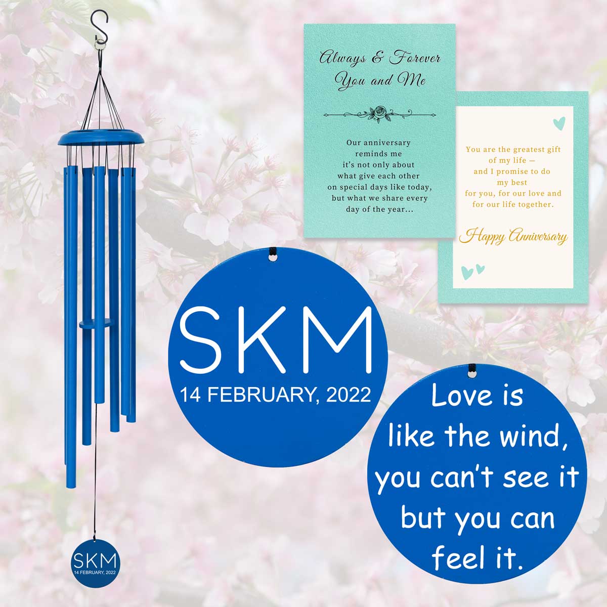 Personalized Valentine's Day Wind Chime for Couples WCP016