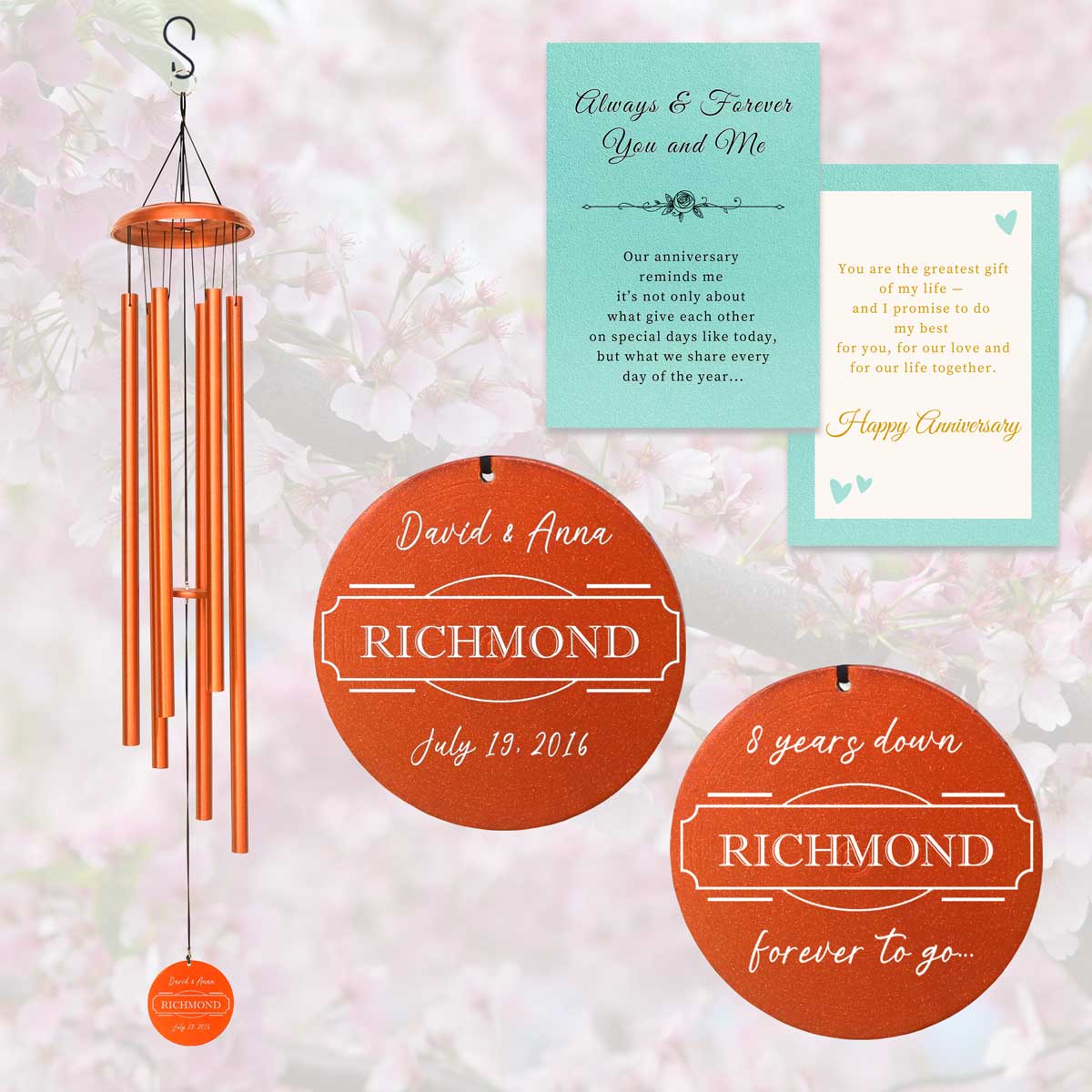 Personalized Wind Chime for Couples WCP07