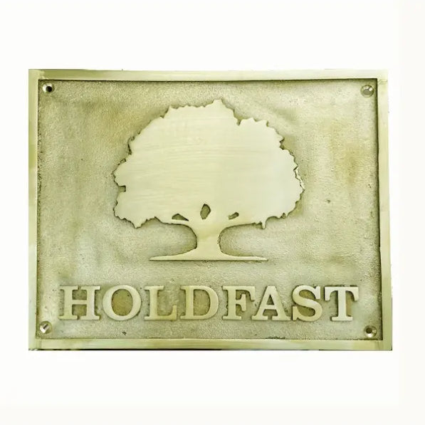 Personalized brass plaque with tree design