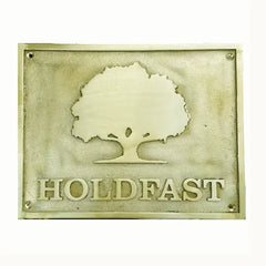Personalized brass plaque with tree design