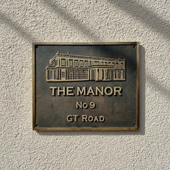 Traditional cast bronze house plaque |
Architectural bronze address sign