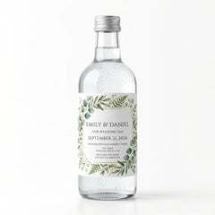 Personalized Wedding Water Bottle with Custom Date Name and Design
