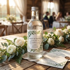 Personalized Wedding Water Bottle with Custom Date Name and Design