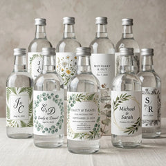 Personalized Wedding Water Bottle with Custom Date Name and Design