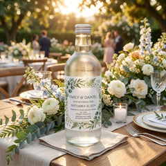 Personalized Wedding Water Bottle with Custom Date Name and Design