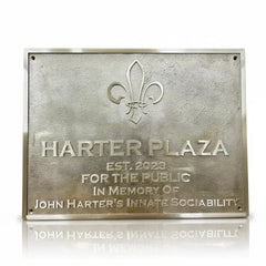 Antique brass address plaque custom text | Custom engraved brass street address sign