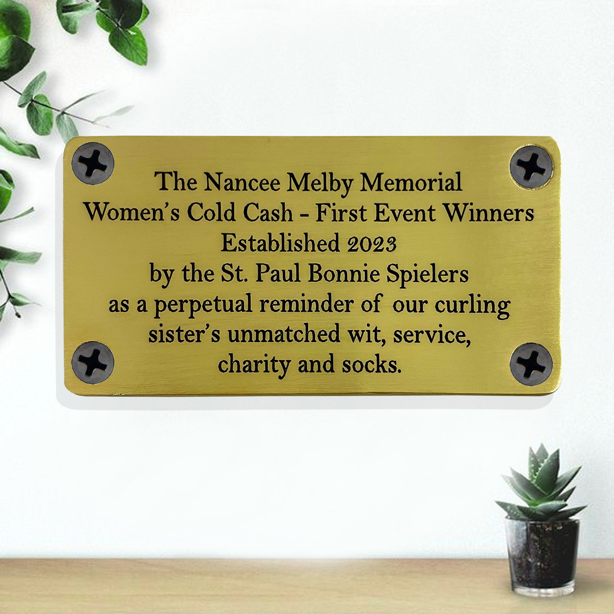 Custom Engraved Brass Sign for Home or Office