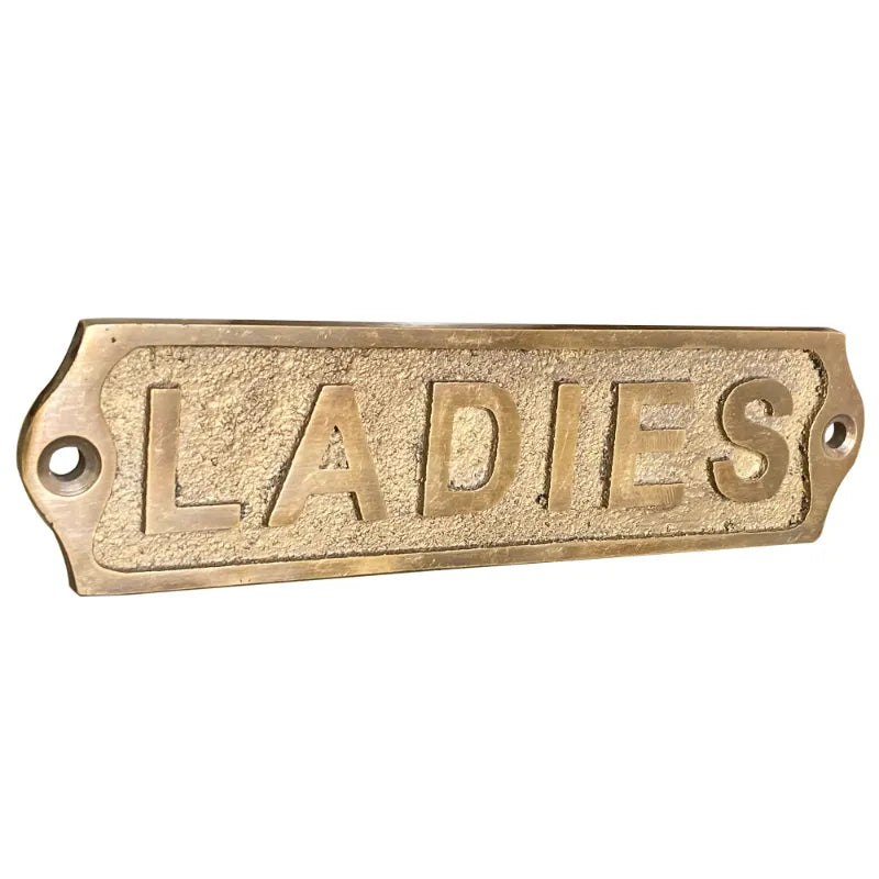 Brass restroom sign for ladies