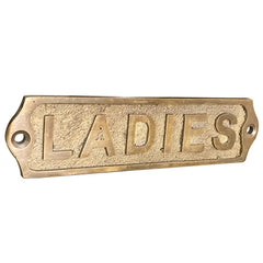 Brass restroom sign for ladies
