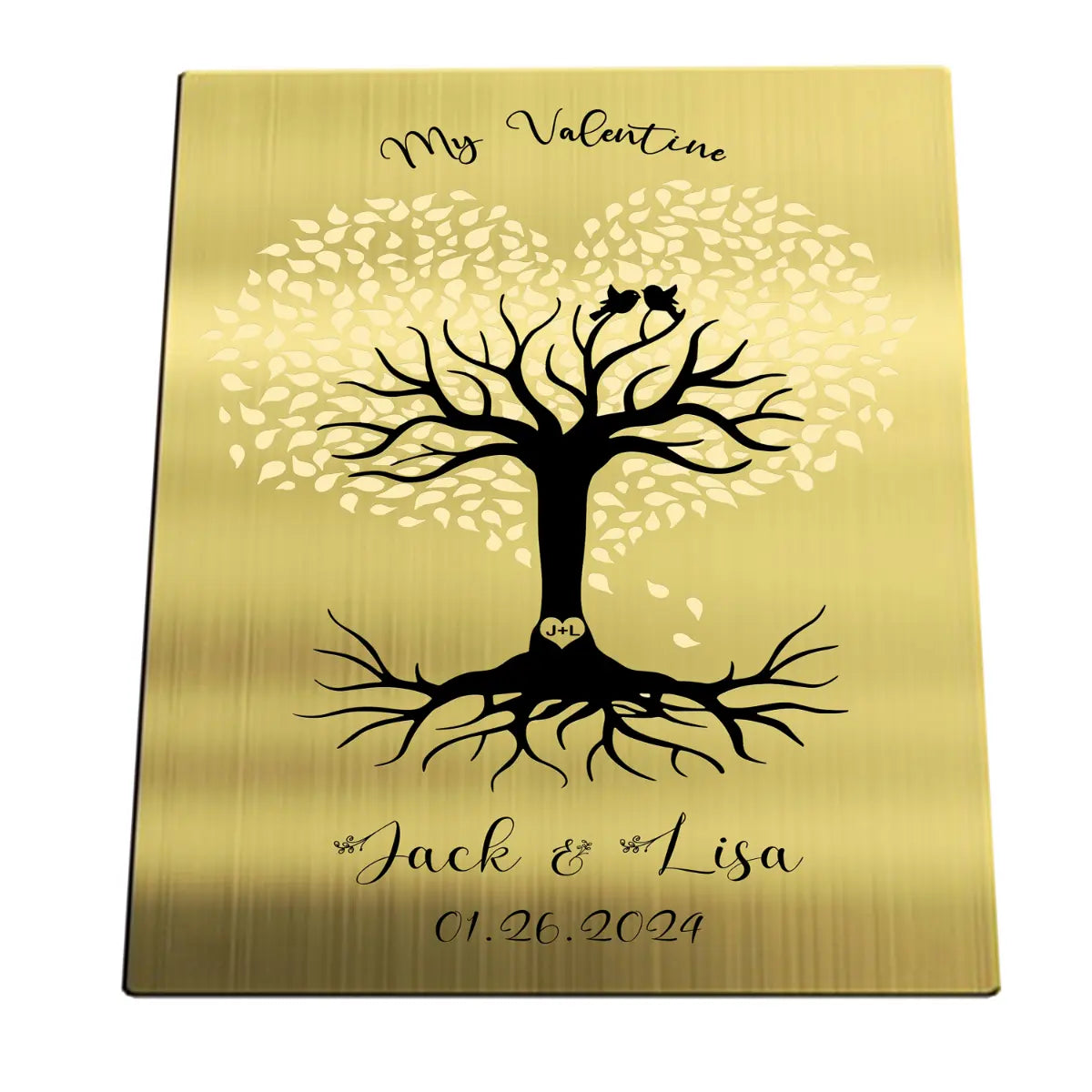 Brushed brass engraved plate