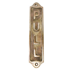 Pull Brass Door Sign