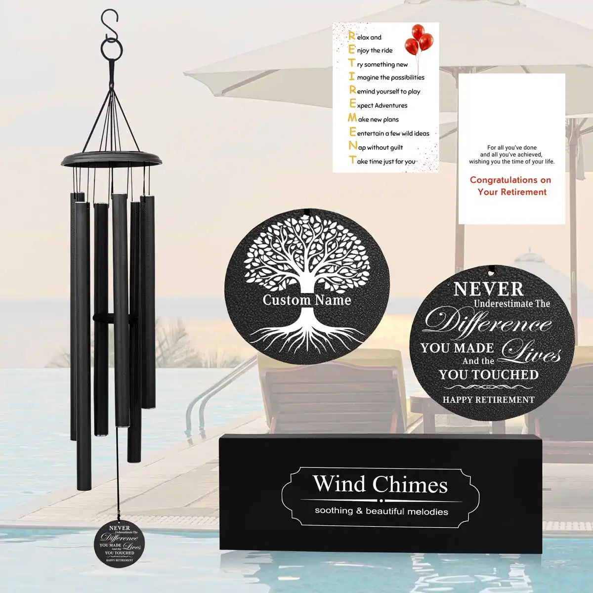 Retirement Wind Chime black