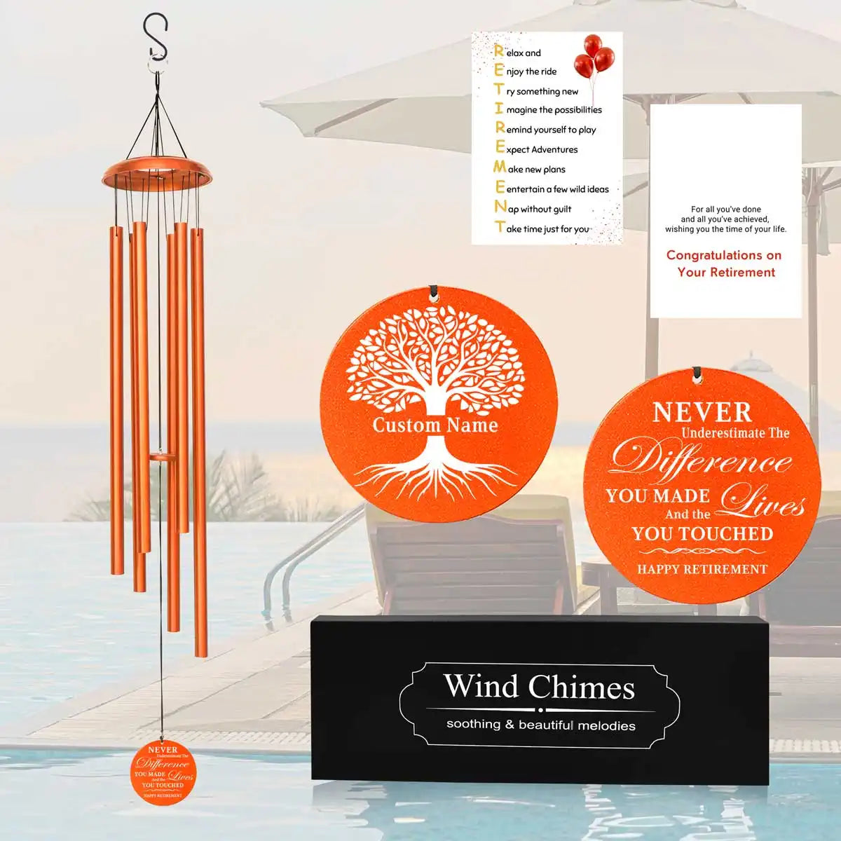 Retirement Wind Chime copper