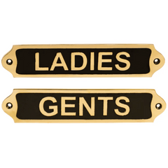 Set Of 2-Ladies+Gents Brass Plaques LGBP22