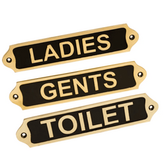 Set Of 3-Ladies+Gents+Toilet Brass Plaques LGTBP23
