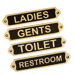 Ensemble de 4 plaques en laiton pour toilettes + dames + hommes + toilettes RLGTBP24