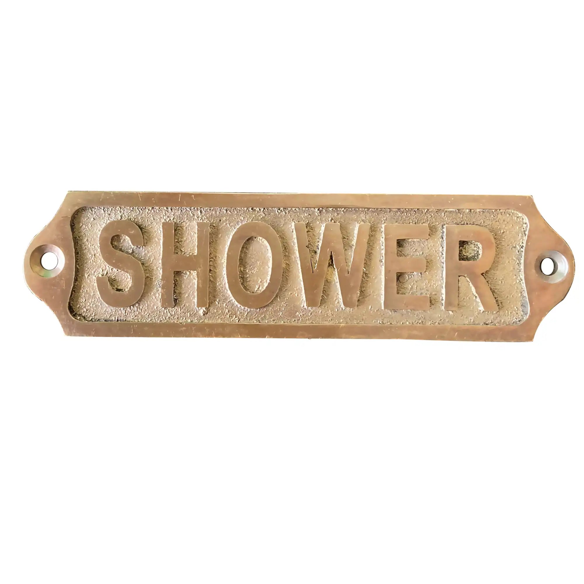 Shower Brass Door Sign
