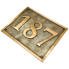 Solid Brass Address Sign – Deep Engraved Door Number