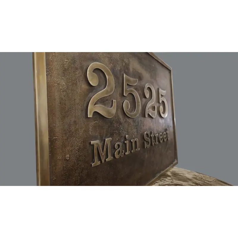 Engraved Brass Number Sign – Custom Home Address Plate