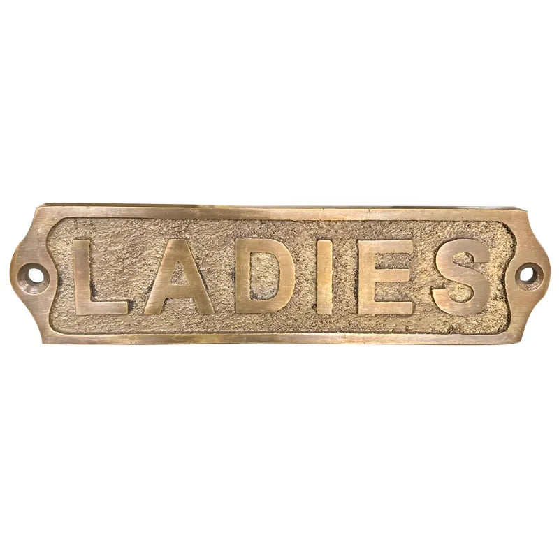 Ladies door plaque brass finish