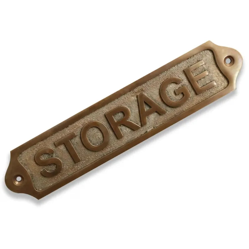 Storage Brass Door Sign