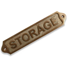 Storage Brass Door Sign