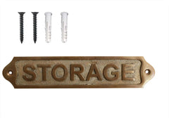 Storage Library Brass Door Sign