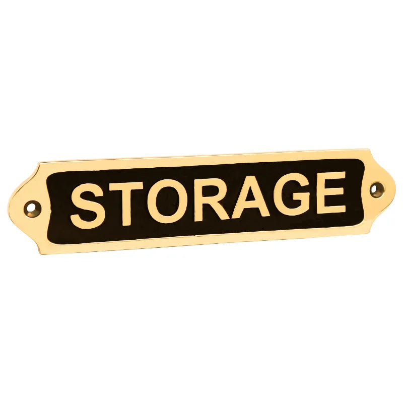 Engraved black brass storage plaque