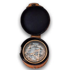Sundial Compass With Round Leather Case SC127