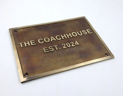 The Coachhouse Brass Plaque - Timeless Elegance for Your Home