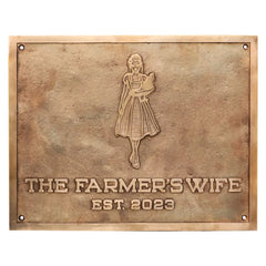 Placa de latón conmemorativa de la esposa del granjero FWMBP85