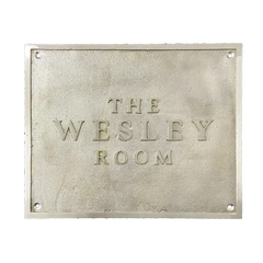 The Wesley Room Brass Plaque Plate RBP127