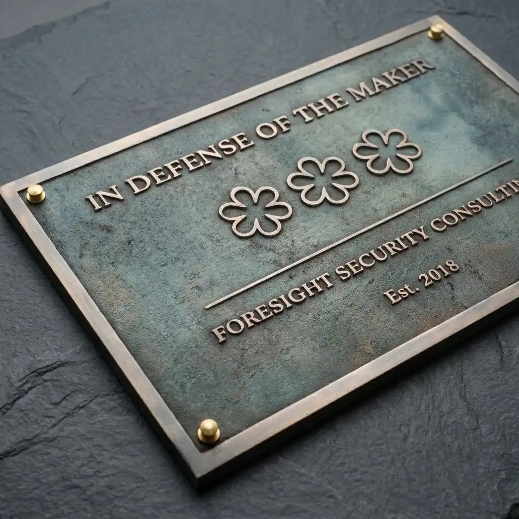 Cast bronze house address plaque for residential and commercial properties